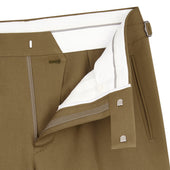 Khaki Gabardine Contemporary Trousers