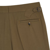 Khaki Gabardine Contemporary Trousers