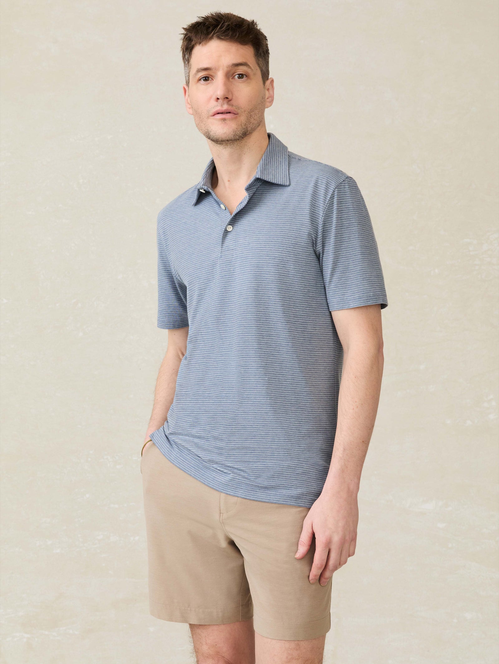 Short-Sleeve Movement™ Polo - Azure Beach Stripe
