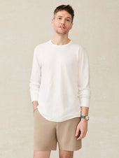 Long-Sleeve Sunwashed Tee - White