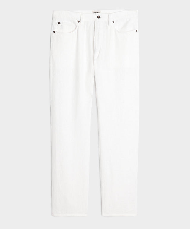 Straight Fit 5-Pocket Linen Pant