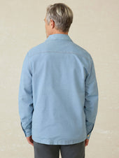 Indigo Herringbone Shirt Jacket