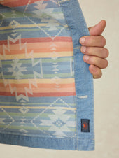 Indigo Herringbone Shirt Jacket