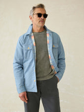 Indigo Herringbone Shirt Jacket