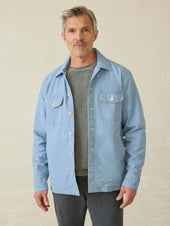 Indigo Herringbone Shirt Jacket