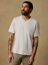 Short-Sleeve Sunwashed V-Neck Tee - Island Dune Heather