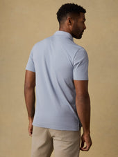 Short-Sleeve Movement Pique Polo - Flint White Melange