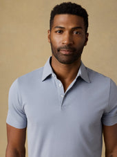 Short-Sleeve Movement Pique Polo - Flint White Melange