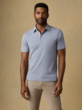 Short-Sleeve Movement Pique Polo - Flint White Melange