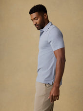 Short-Sleeve Movement Pique Polo - Flint White Melange