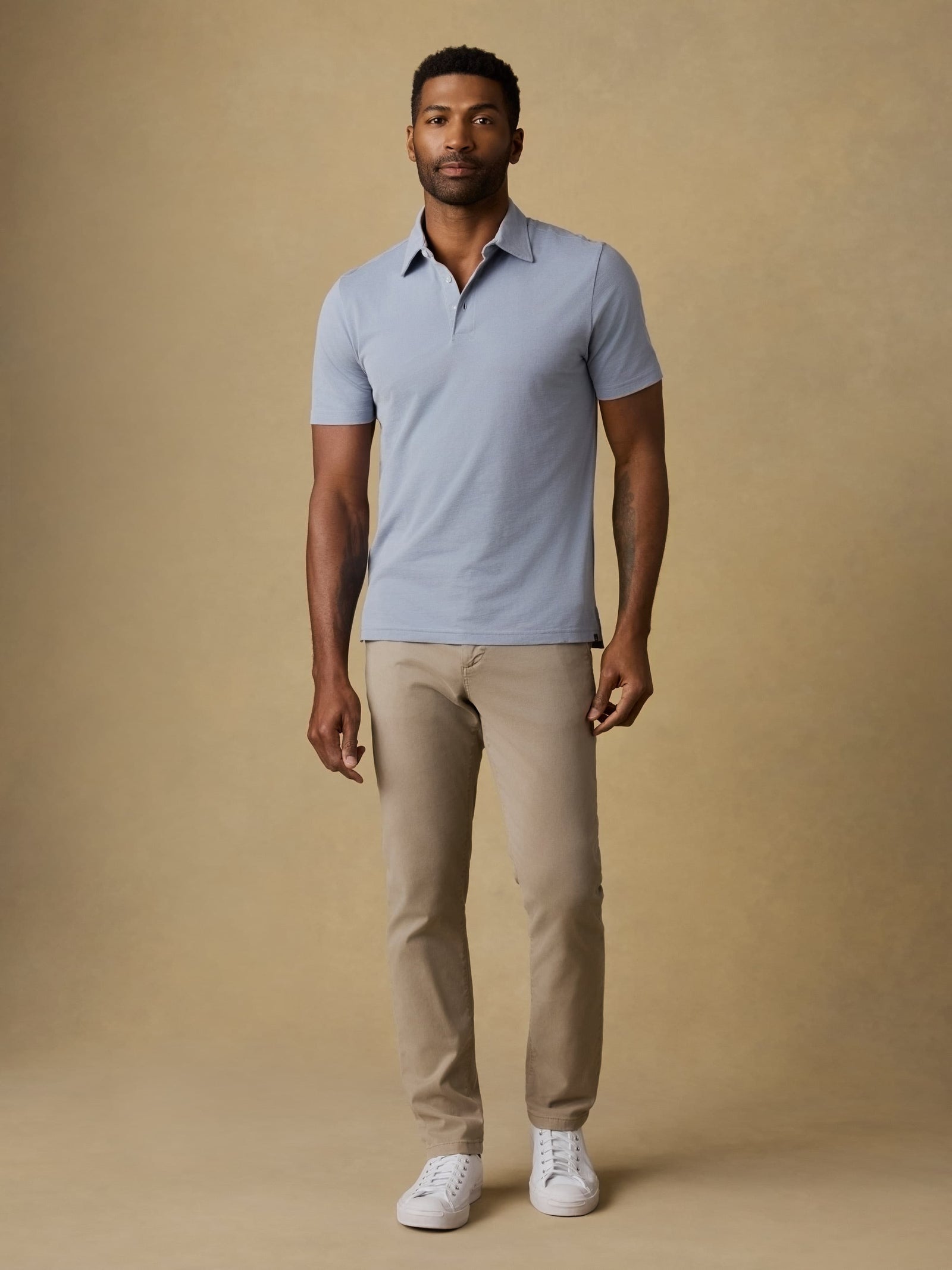Short-Sleeve Movement Pique Polo - Flint White Melange