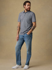 Sunwashed T-Shirt Polo - Dune Stripe Navy