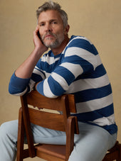 Long-Sleeve Indigo Tee - Indigo Marine Stripe