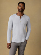 Sunwashed Organic Henley - Coastal Breeze