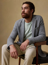 Inlet Knit Blazer - Medium Grey Melange