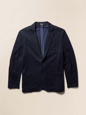 Inlet Knit Tweed Blazer - Navy Twilight Herringbone