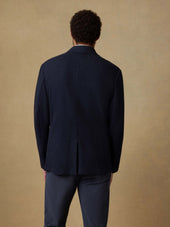 Inlet Knit Tweed Blazer - Navy Twilight Herringbone