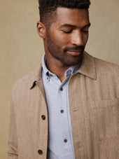 Herringbone Studio Jacket - Khaki Herringbone