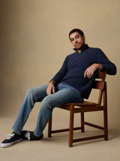 Highland Knit Quarter Zip - Navy Ridge Melange