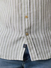 Laguna Linen Shirt - Green Hill Stripe