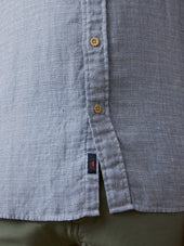 Short-Sleeve Palma Linen Shirt - Blue Basketweave