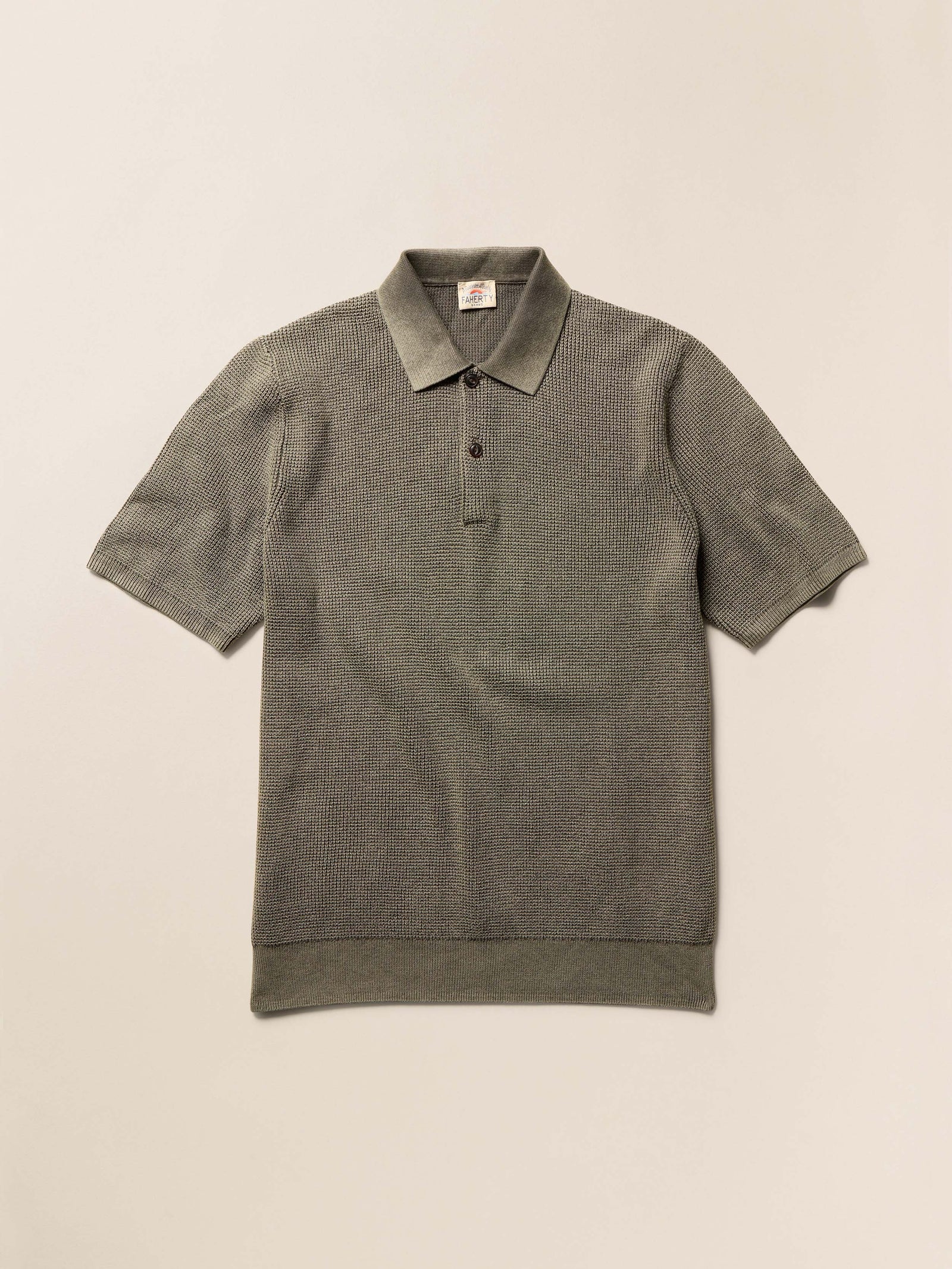 Short-Sleeve Sunwashed Sweater Polo - Pine Ridge