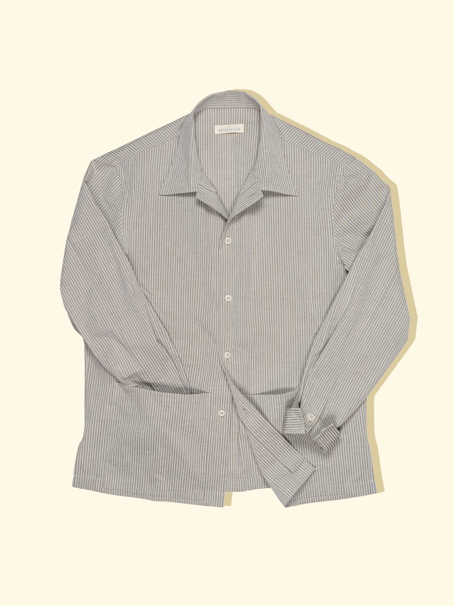 Siesta Overshirt Taupe Seersucker The Anthology