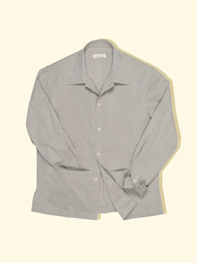 Siesta Overshirt Taupe Seersucker The Anthology