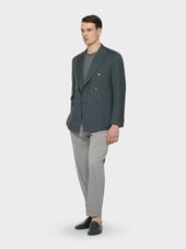 Pantalone Slim Fit In Flanella Di Lana Grigio