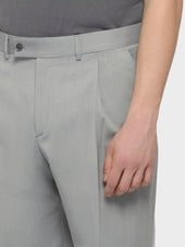 Pantalone Slim Fit In Flanella Di Lana Grigio