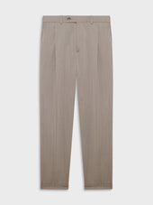 Pantalone Slimt Fit In Flanella Di Lana Beige