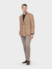 Pantalone Slimt Fit In Flanella Di Lana Beige