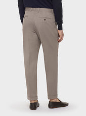 Pantalone Slimt Fit In Flanella Di Lana Beige