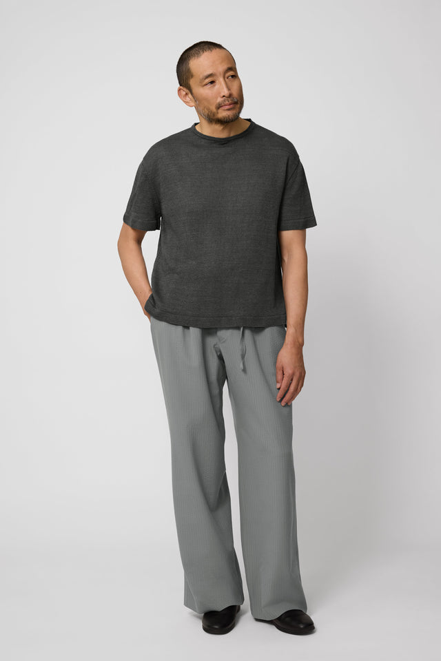 Short Sleeve Knit T-Shirt (Anthracite Linen)