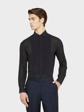 Camicia slim in cotone nero