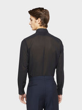 Camicia Slim In Cotone Nero