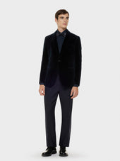 Camicia Da Cerimonia In Cotone Blu Notte