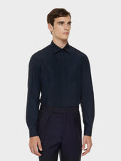 Camicia da cerimonia in cotone blu notte
