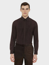 Camicia da cerimonia in cotone marrone