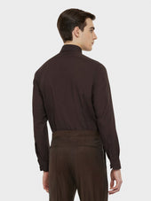 Camicia Da Cerimonia In Cotone Marrone