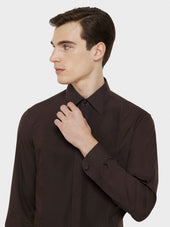 Camicia Da Cerimonia In Cotone Marrone
