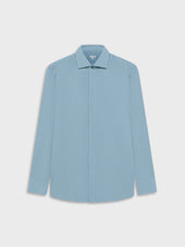 Camicia Slim In Cotone Verde