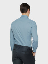 Camicia Slim In Cotone Verde