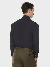 Camicia Slim In Cotone Grigio Antracite