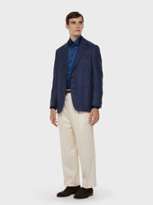 Camicia In Seta Floreale Blu
