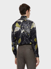 Camicia In Seta Floreale Nera