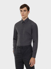 Camicia slim in cotone grigia