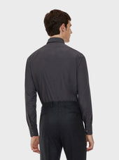 Camicia Slim In Cotone Grigia