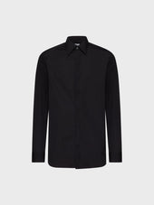 Camicia Slim In Cotone Nera