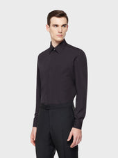 Camicia slim in cotone nera